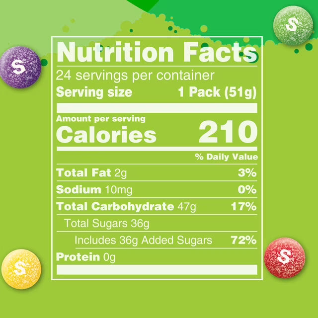 SKITTLES Sour Chewy Candy – 1.8 oz Full Size Packs (24 Count Bulk Box)