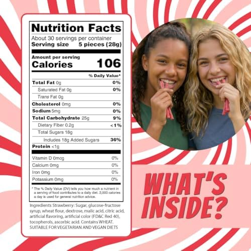 Sour Power Strawberry Straws – Sour Candy Straws (24 Pack)