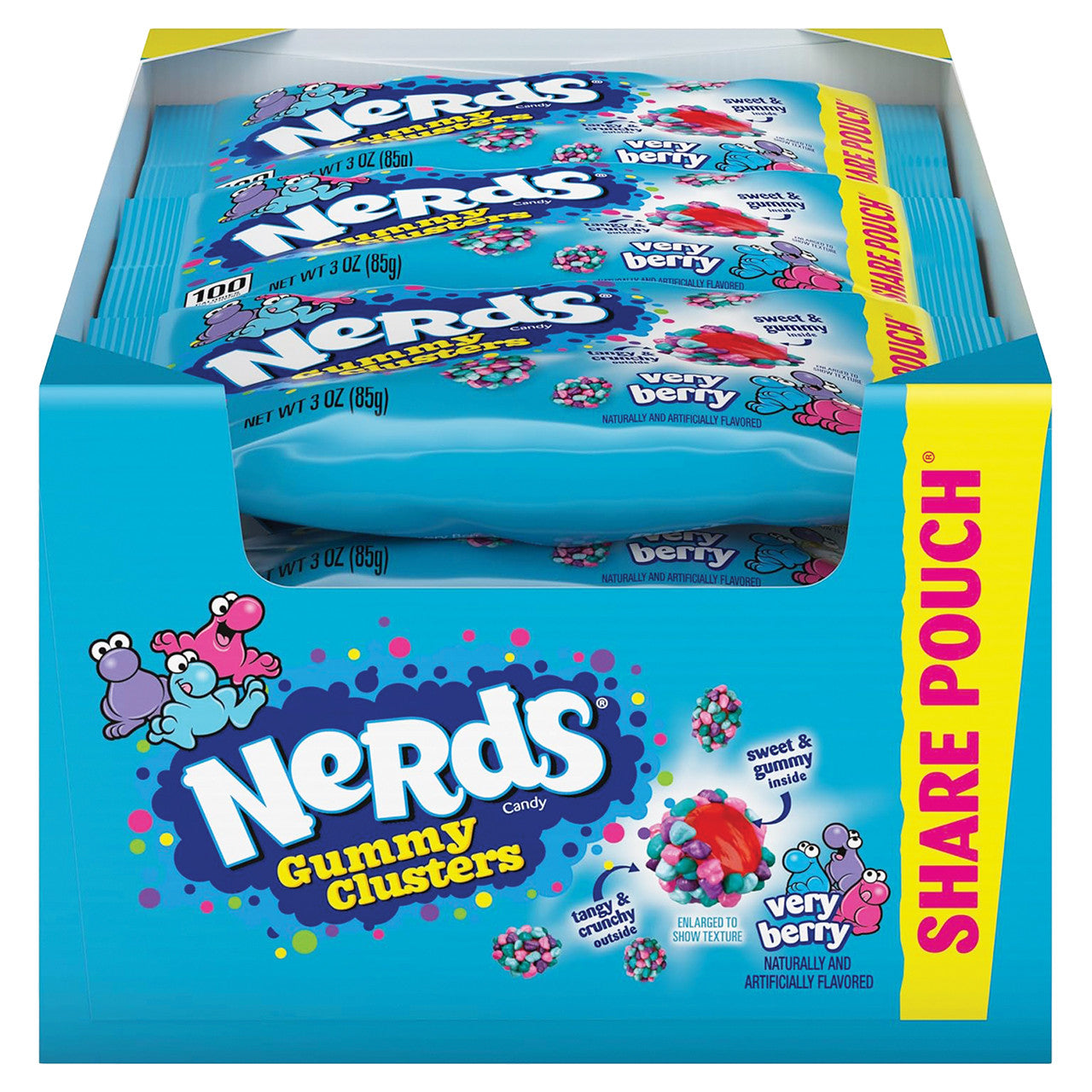 Nerds Gummy Clusters Candy, VERY BERRY, Pouches (Pack of 12)