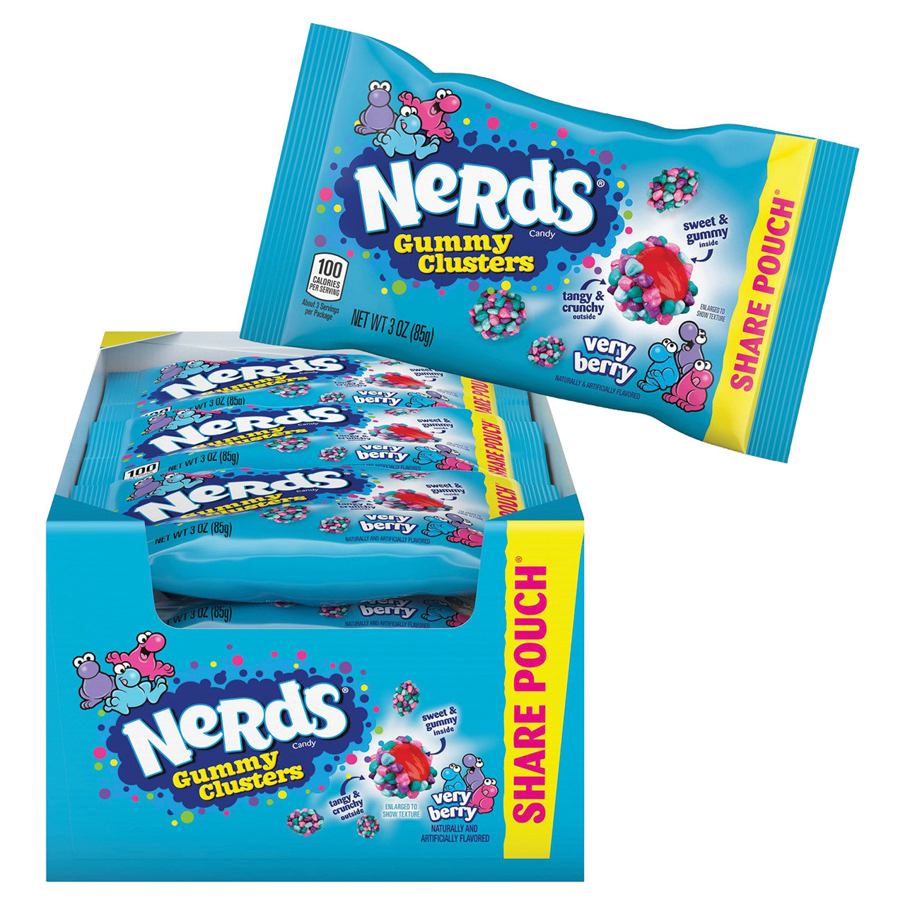 Nerds Gummy Clusters Candy, VERY BERRY, Pouches (Pack of 12)
