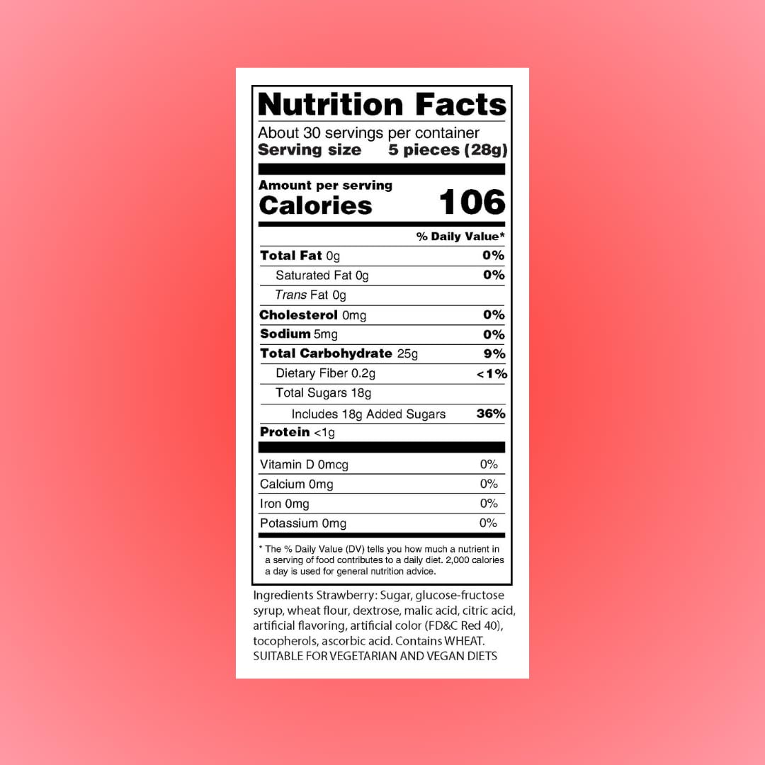 Sour Power Strawberry Straws – Sour Candy Straws (24 Pack)