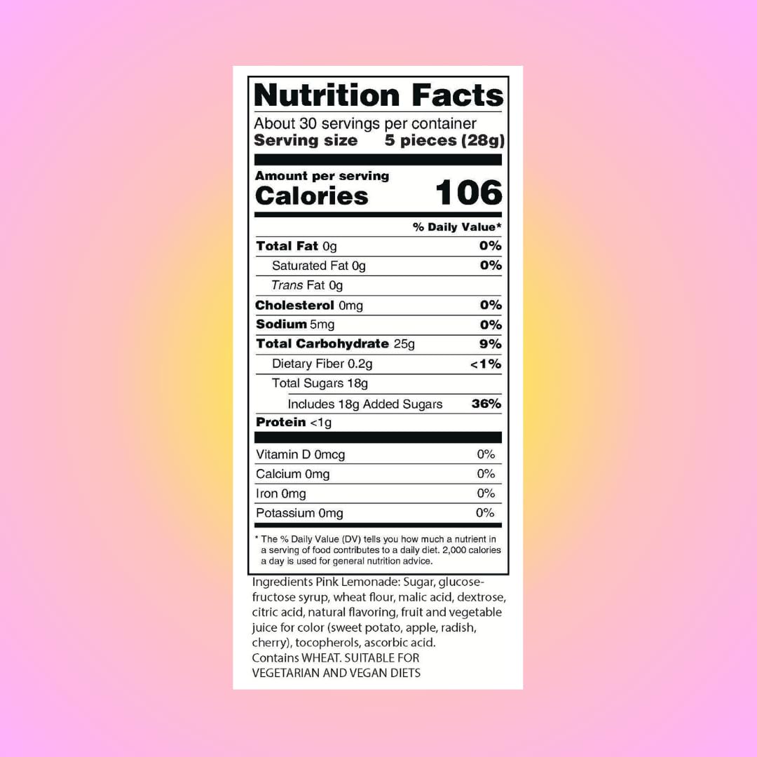 Sour Power Pink Lemonade Straws – Sour Candy Straws (24 Pack)