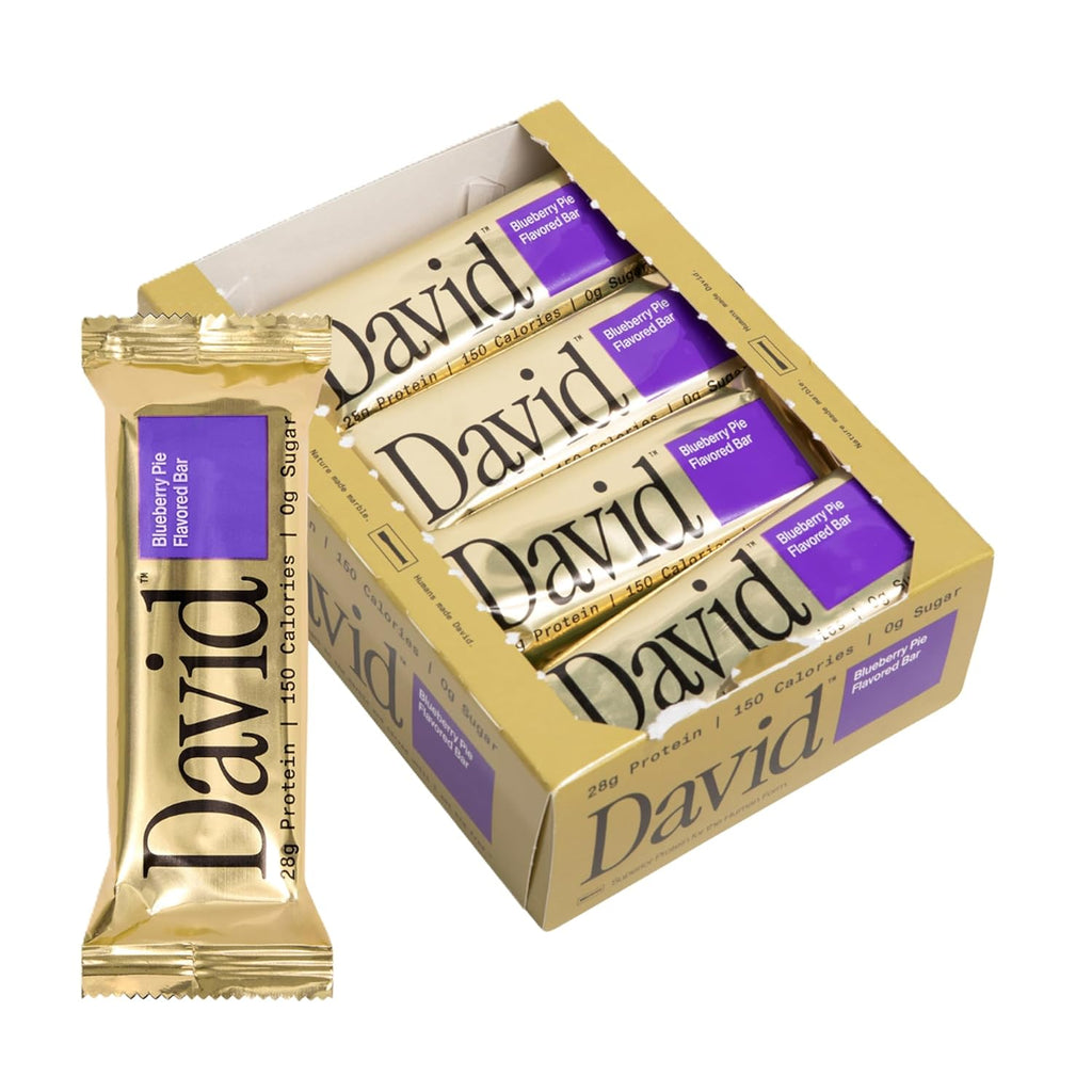 David Protein Bar - 28g Protein - Blueberry Pie (12 Bars)