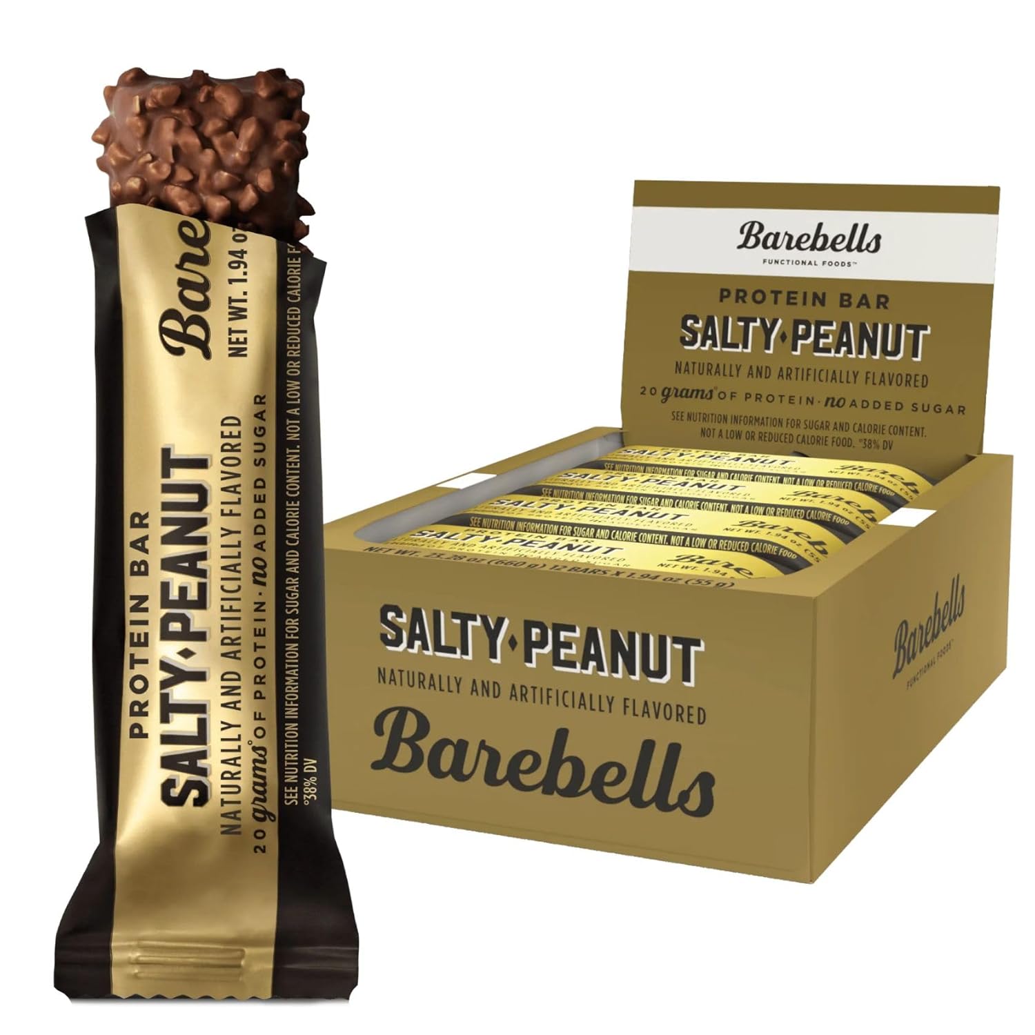 Barebells Protein Bar - Salty Peanut - 20g Protein (12 Bars)