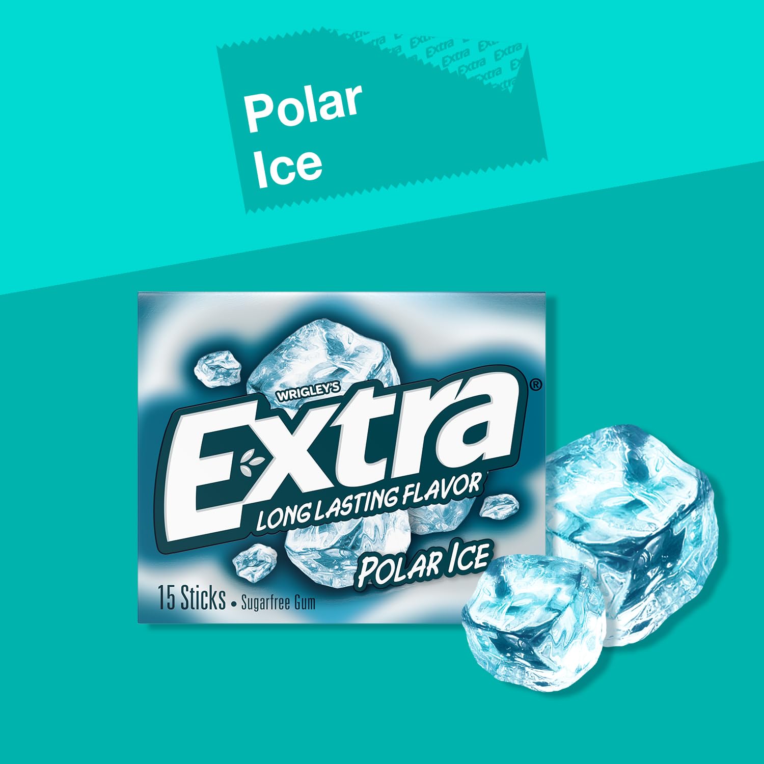 EXTRA Polar Ice Sugar Free Chewing Gum – 15 Stick Packs (Pack of 10)