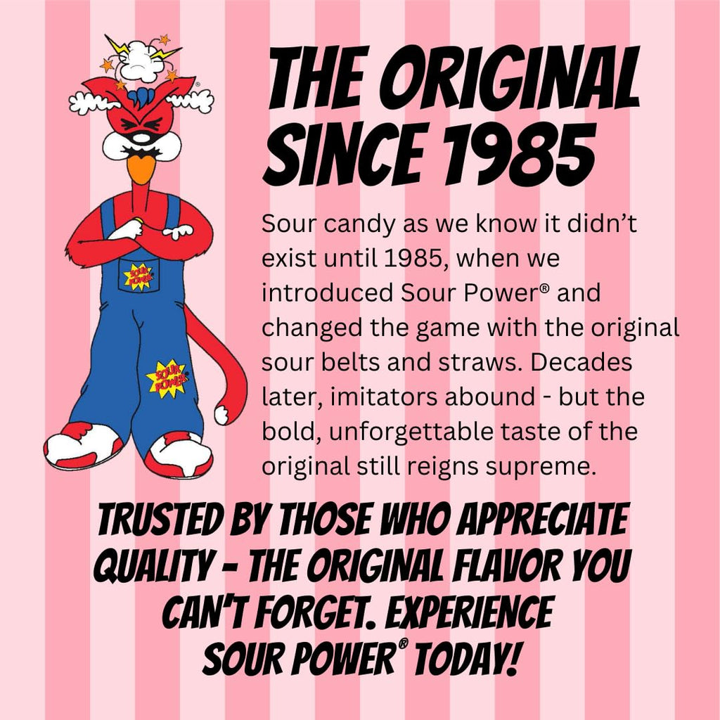 Sour Power Wild Cherry Straws – Sour Candy Straws (24 Pack)