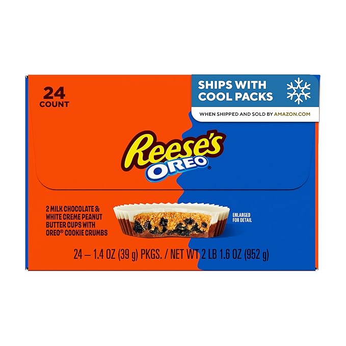 Reese’s Peanut Butter Cups - Oreo Edition -  Milk Chocolate & White Creme (24 Count)