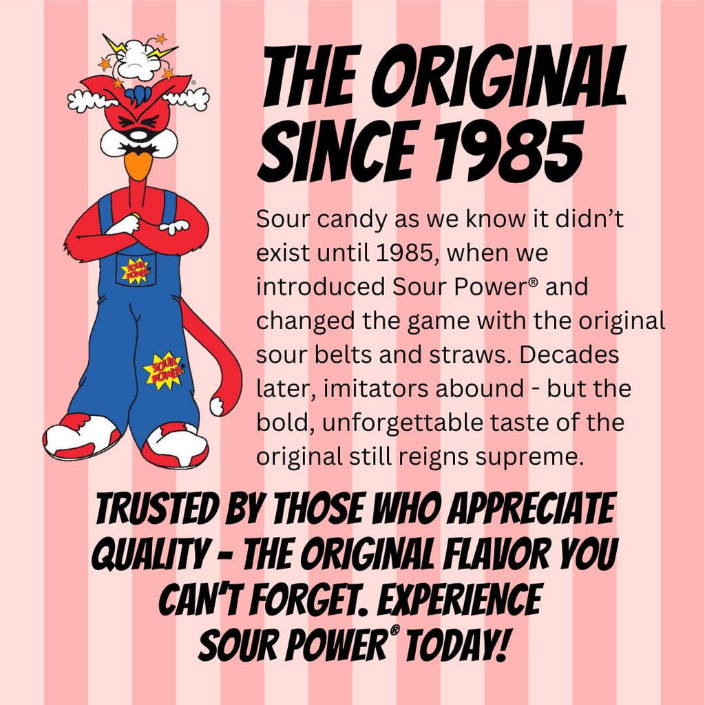 Sour Power Strawberry Straws – Sour Candy Straws (24 Pack)