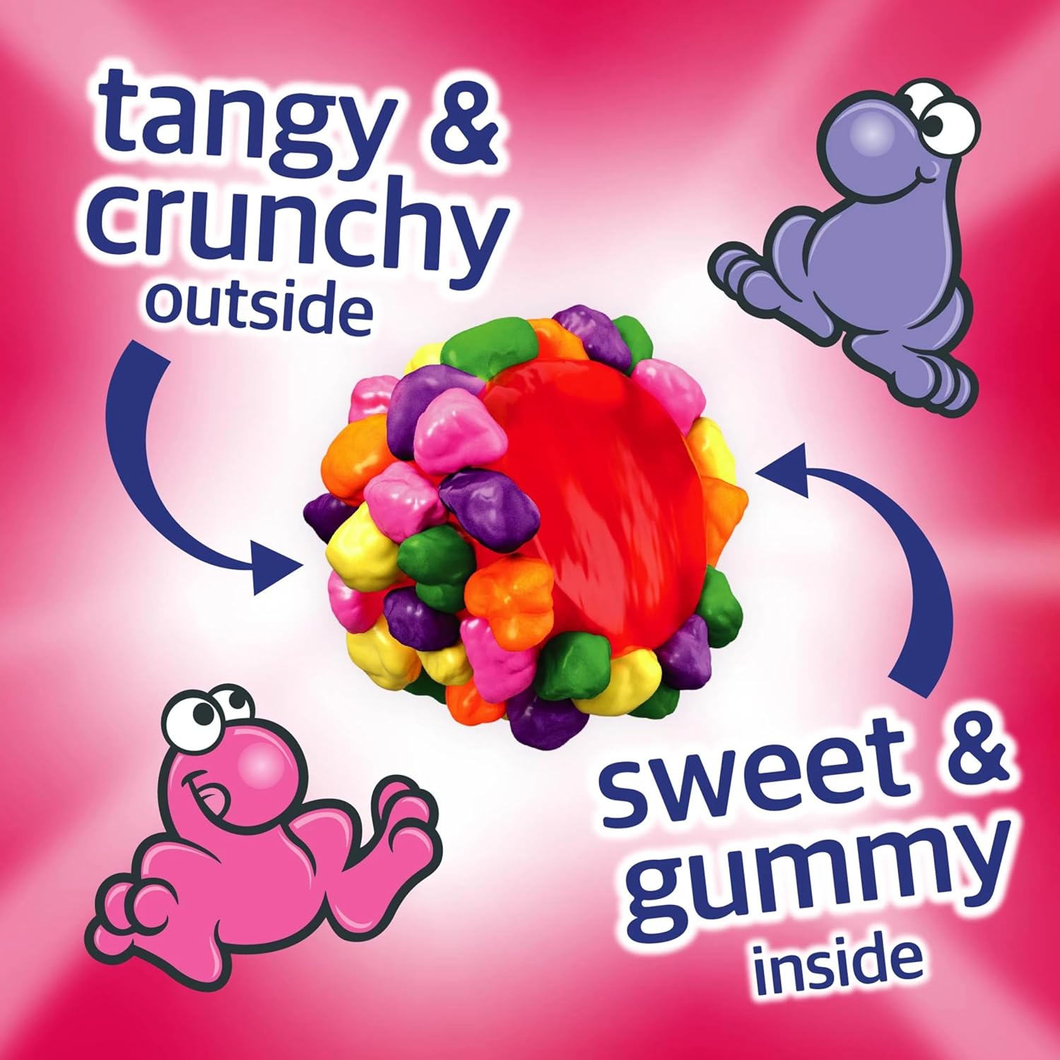 Nerds Gummy Clusters Candy, Rainbow, Pouches (Pack of 12)