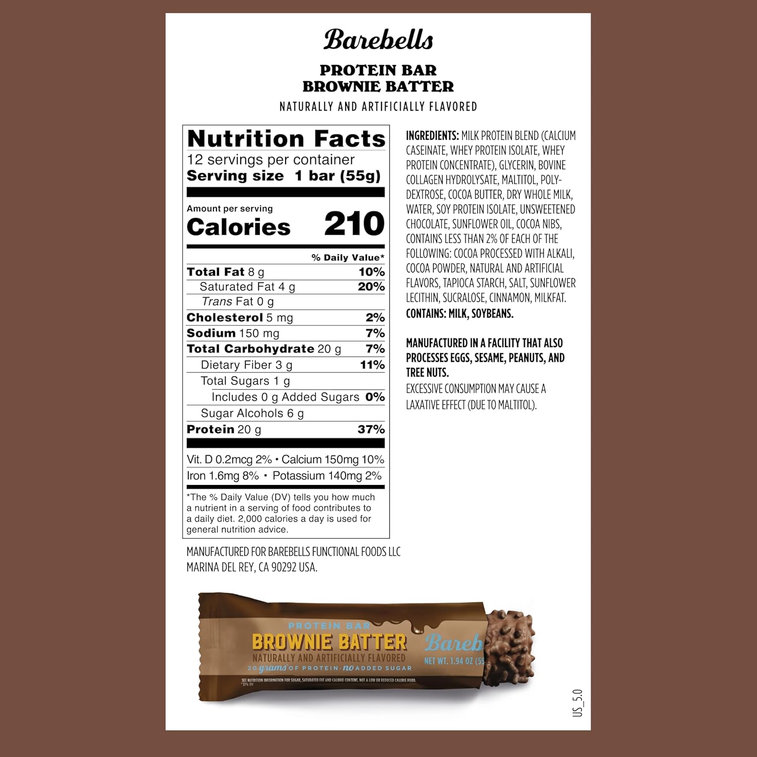 Barebells Protein Bars – Brownie Batter (12 Bars)