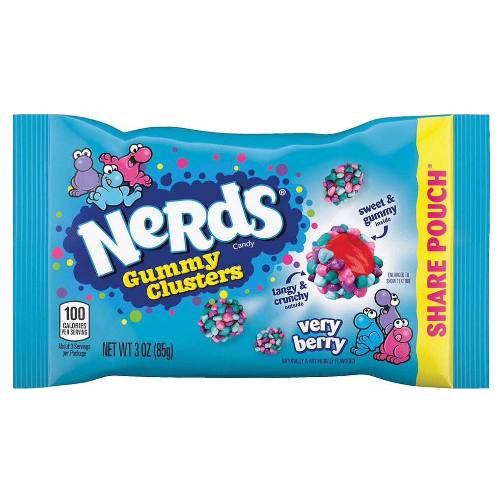 Nerds Gummy Clusters Candy, VERY BERRY, Pouches (Pack of 12)
